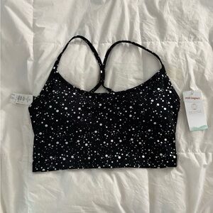 Balance Collection Black Twinkle Foil Sports Bra